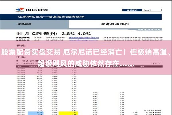 股票配资实盘交易 厄尔尼诺已经消亡！但极端高温、超级飓风的威胁依然存在......