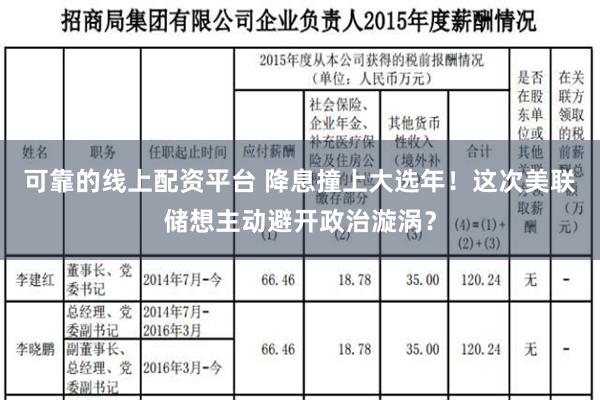 可靠的线上配资平台 降息撞上大选年！这次美联储想主动避开政治漩涡？