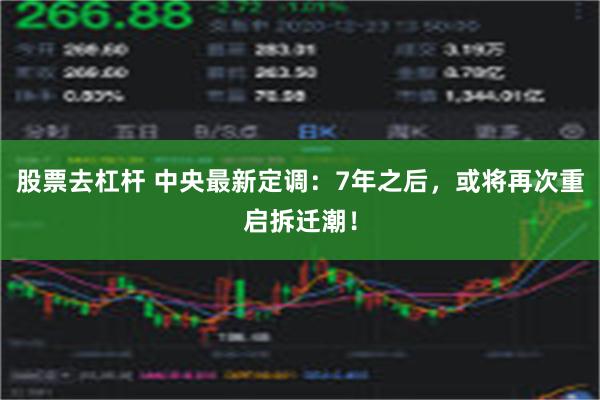 股票去杠杆 中央最新定调：7年之后，或将再次重启拆迁潮！