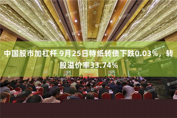 中国股市加杠杆 9月25日特纸转债下跌0.03%，转股溢价率33.74%